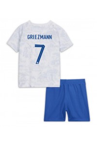 Frankrike Antoine Griezmann #7 Babyklær Borte Fotballdrakt til barn VM 2022 Korte ermer (+ Korte bukser)